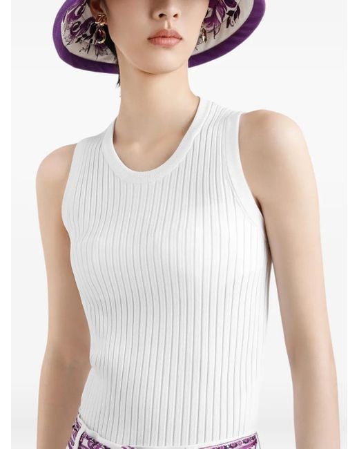 Dolce & Gabbana Geribbelde Top in het White