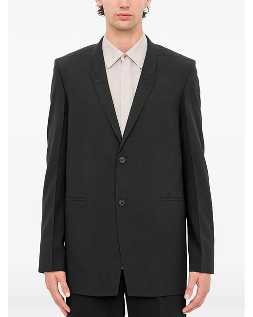 Rick Owens Black Concordian Button-Fastening Suit Jacket for men
