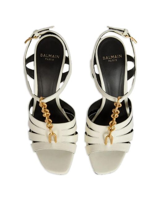 Balmain Natural Sync Platform Sandals