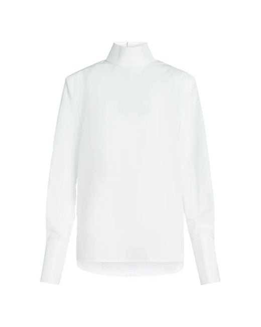 Karl Lagerfeld White High-Neck Blouse