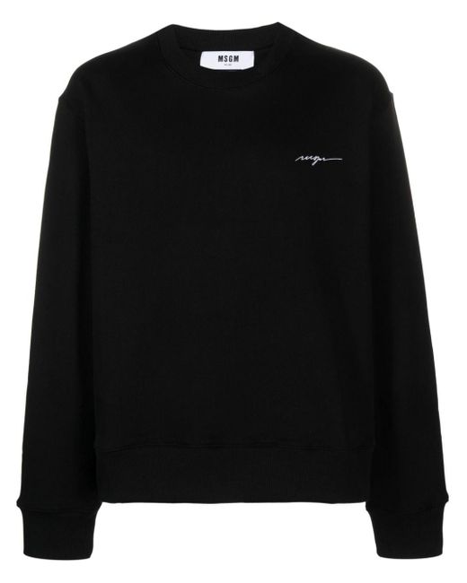 MSGM Sweater Met Geborduurd Logo in het Black voor heren
