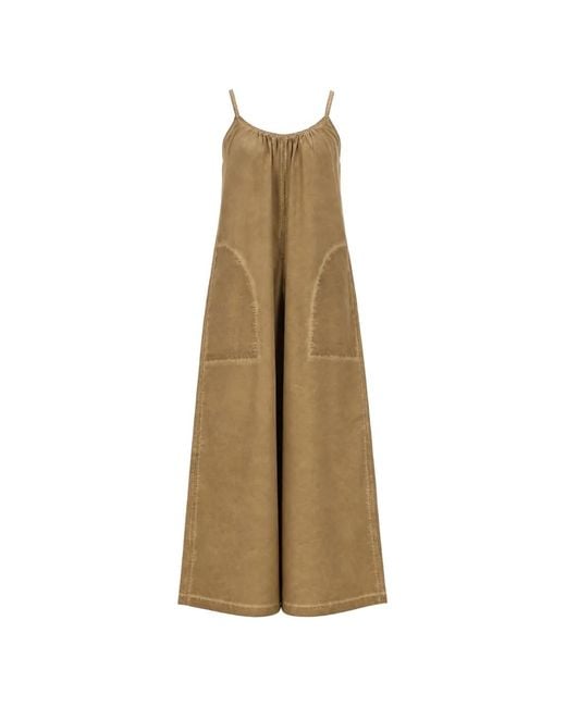 Uma Wang Natural Scoop-Neck Jumpsuit