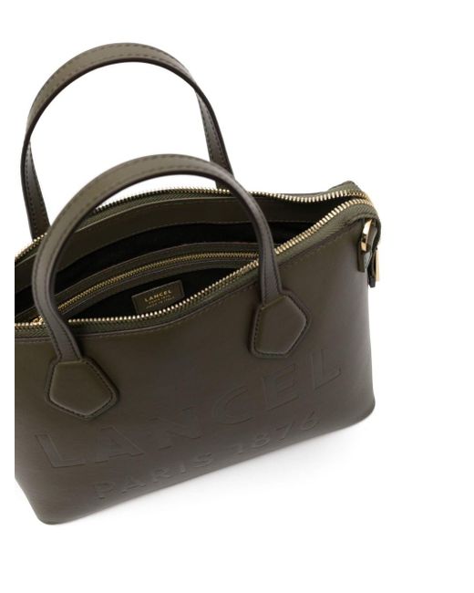 LANCEL logo-debossed Leather Tote Bag - Green