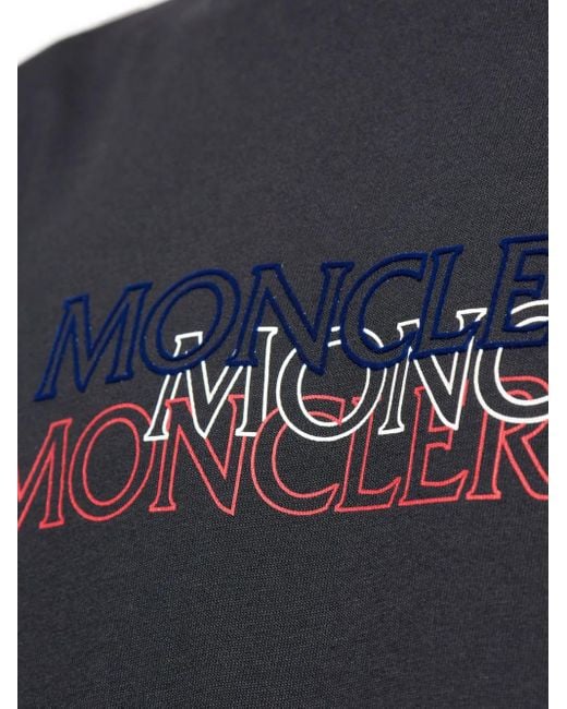 メンズ Moncler ロゴ Tシャツ Black
