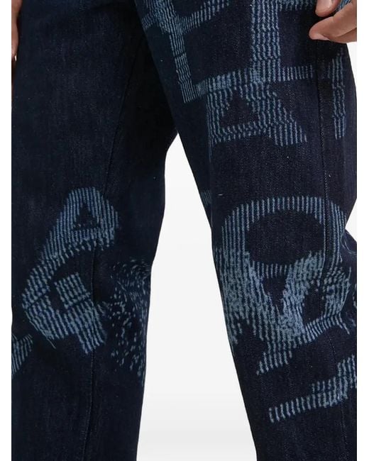 A_COLD_WALL* Blue Graphic-Print Jeans for men
