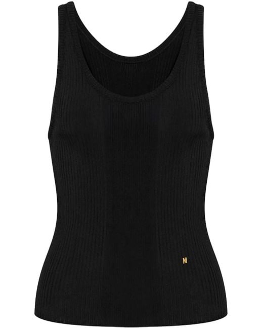 Moschino Black Ribbed-Knit Top