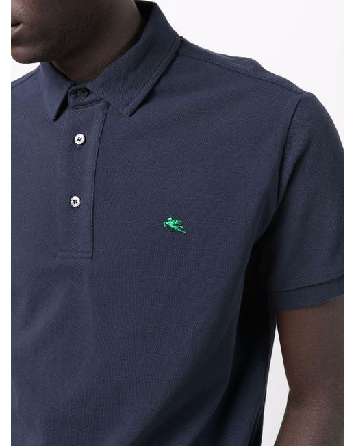 Polo con ricamo Blu Farfetch Abbigliamento Top e t-shirt T-shirt Polo 