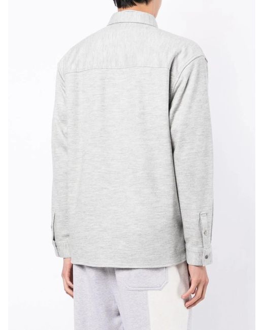 3.1 Phillip Lim Gray Point-Collar Flannel Shirt for men