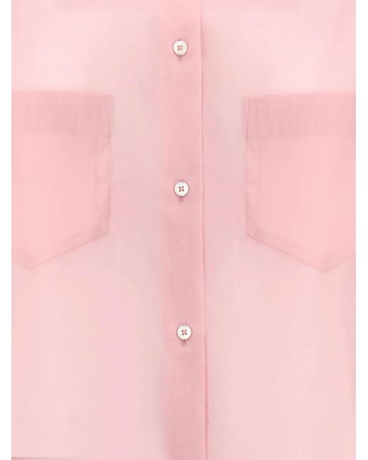 Sara Roka Pink Pocket-Detail Shirt