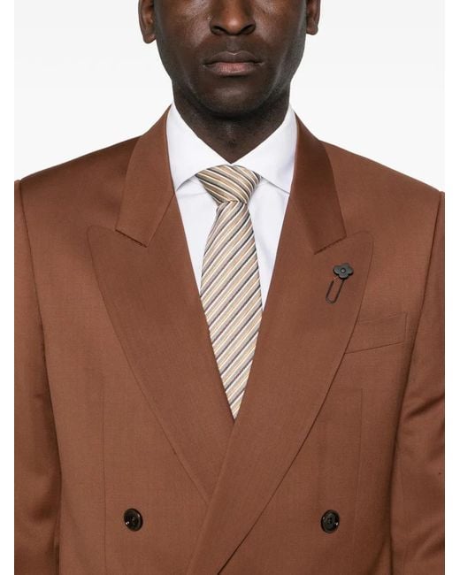 Lardini Brown Blazer À Boutonnière Croisée for men