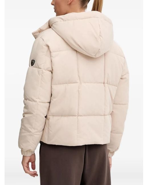 EA7 Natural Hooded Quilted Jacket