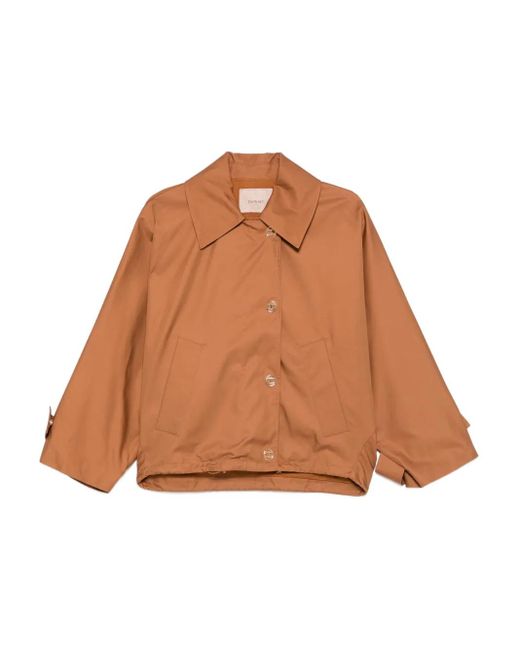 Twinset Brown Button-Fastening Pocket Jacket