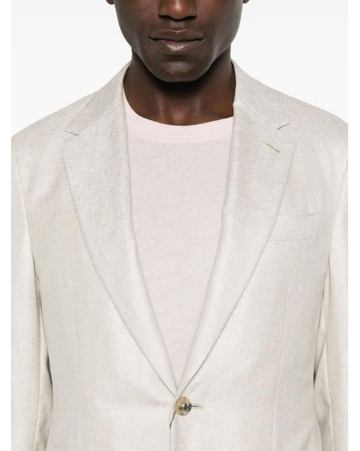 メンズ Canali シングルジャケット White