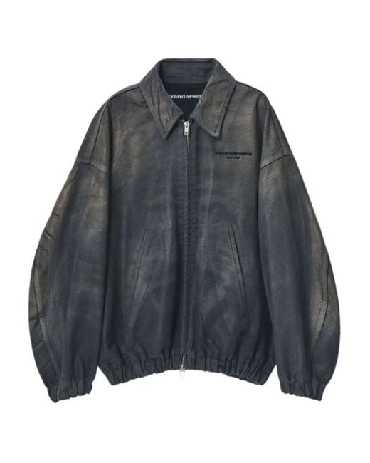 Alexander Wang Gray Zip-Up Bomber Jacket for men