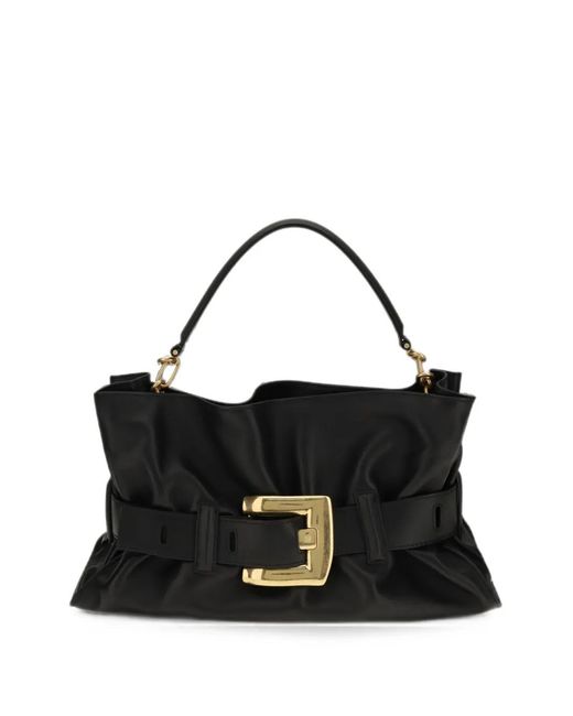 Balmain Black Medium Anthem Buckled Shoulder Bag
