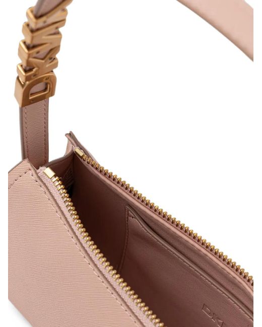 DKNY Pink Logo-Plaque Adjustable-Strap Shoulder Bag