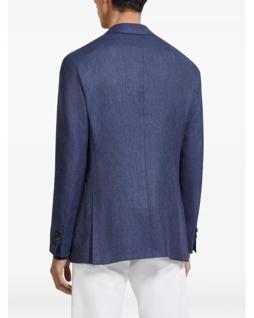 メンズ Zegna パッチポケット ジャケット Blue