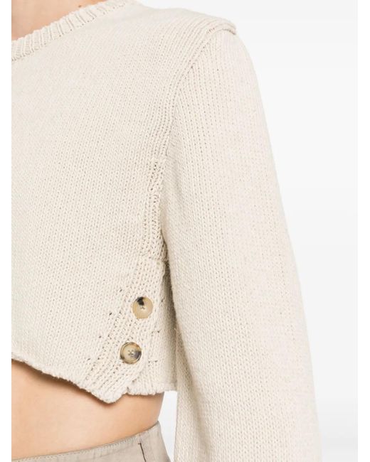 Pull Crop À Boutonnière Courreges pour homme en coloris Natural