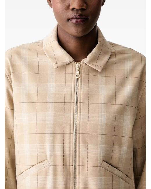 Mos Mosh Natural Mmkira Chels Check-Pattern Zip-Up Jacket