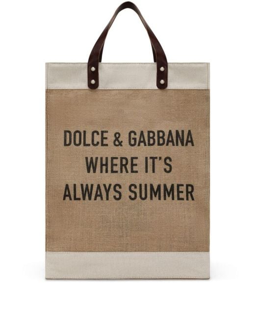 Bolso shopper Shopping con logo Dolce & Gabbana de hombre de color Natural