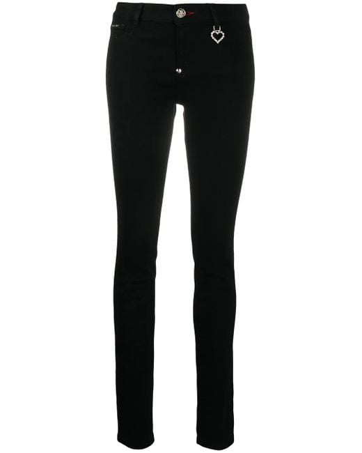 Philipp Plein Black Tm Mid-Rise Skinny Jeans