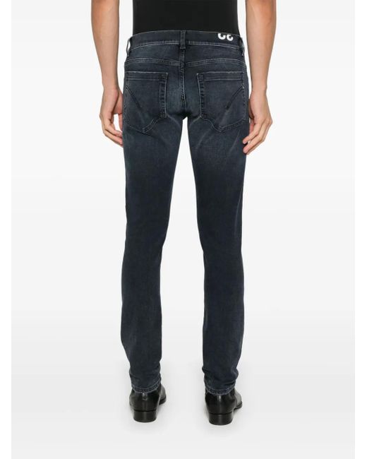 Dondup Blue Distressed-Effect Skinny-Cut Jeans for men