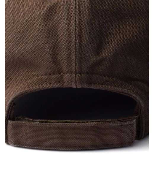 Prada Brown Casquette À Logo Brodé