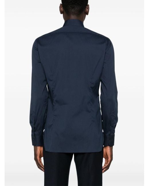 Barba Napoli SpreadCollar Shirt in Blue for Men Lyst UK