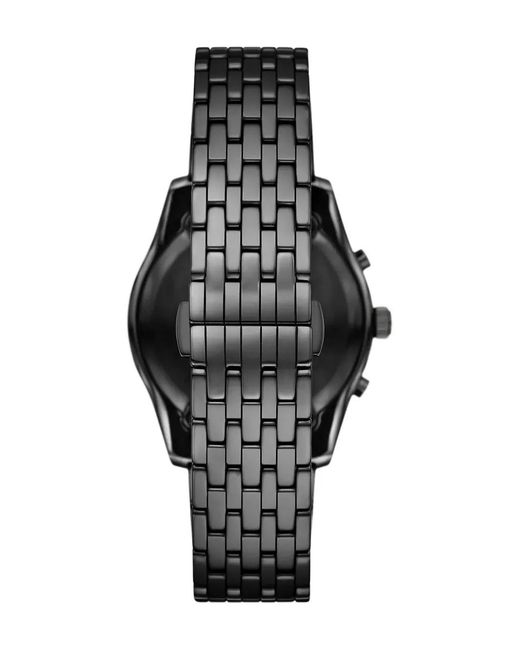 Emporio Armani Black Round-Face 43Mm for men