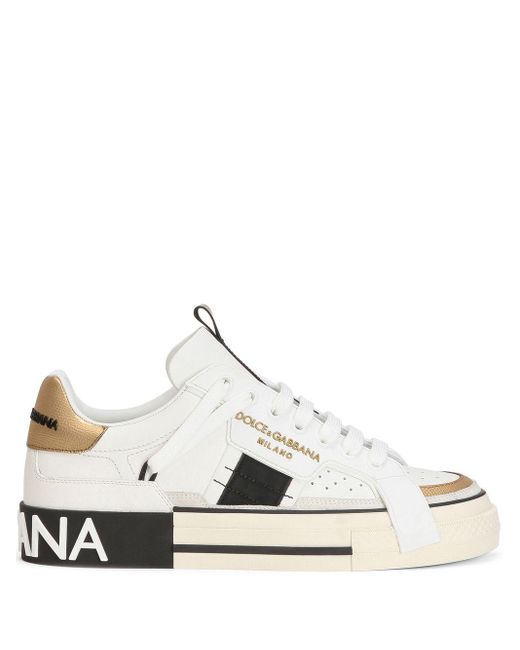 Dolce & Gabbana Panelled Low-top Sneakers in White | Lyst