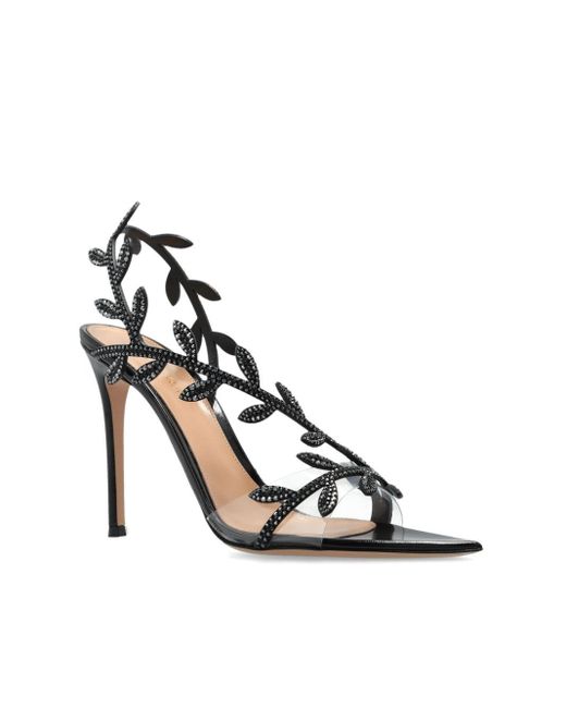 Gianvito Rossi Metallic 105Mm Flavia Leather Sandals