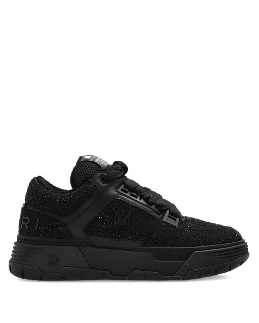 Amiri Black Ma-1 Crystal-Embellished Sneakers for men