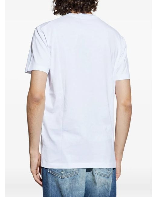 メンズ DSquared² プリント Tシャツ White