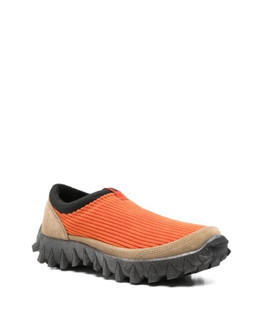 Salomon Brown Ribbed Slip-On Sneakers