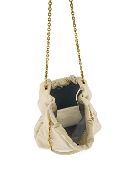 Saint Laurent Natural Jamie Pochon Large Blanc Vintage Leather Bag