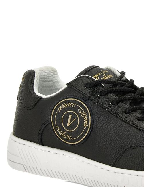 Versace Jeans Couture Black Logo-Patch Sneakers