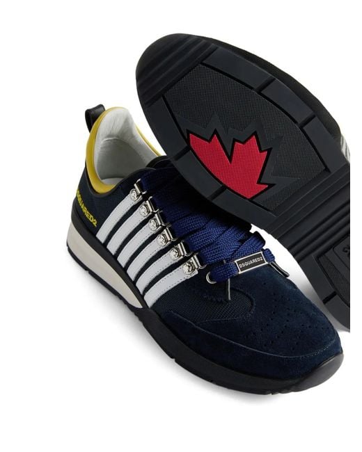 DSquared² Blue Striped Low-Top Sneakers for men