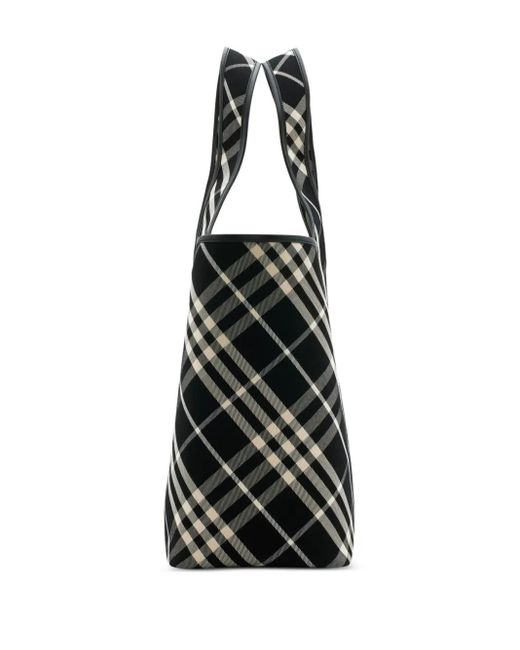 Burberry Black Medium Check Tote