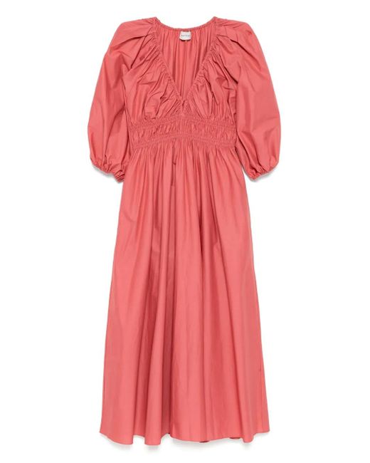 Matteau Shirred Plunge Button Dress