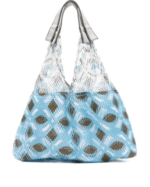 Epice Blue Elziver Net Patterned Shoulder Bag