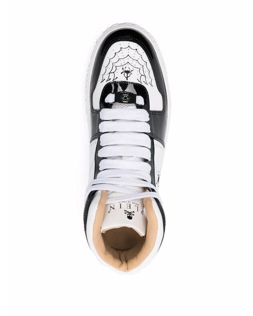 Philipp Plein Black Leather High-Top Sneakers