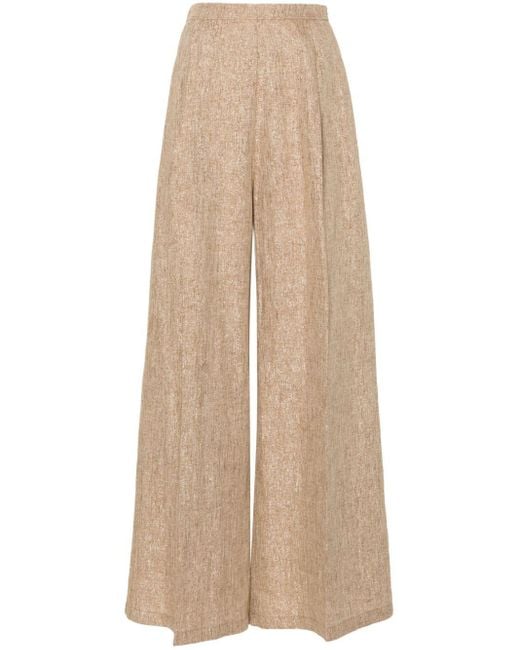 Forte Forte Natural Lurex High-waist Palazzo Trousers
