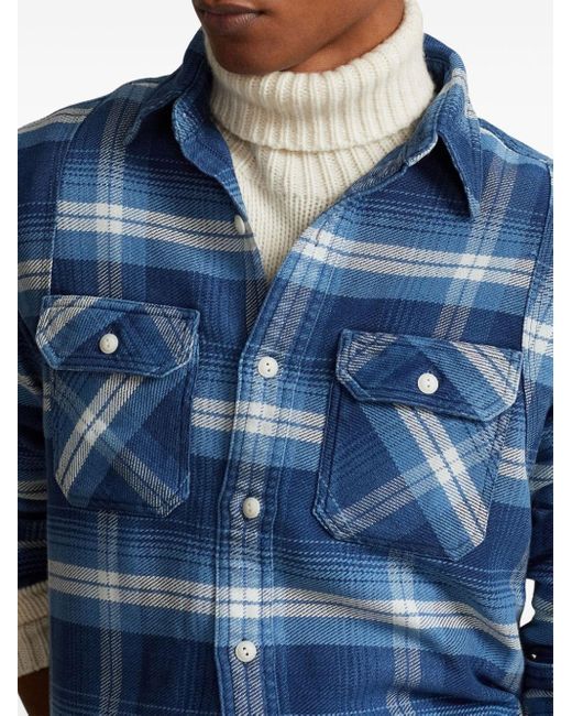 Polo Ralph Lauren Blue Check-pattern Cotton Shirt for men