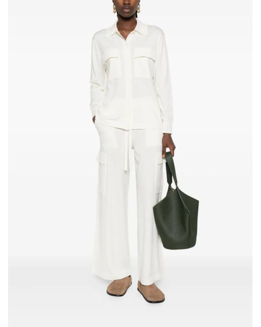 P.A.R.O.S.H. White Drawstring Pocket Trousers