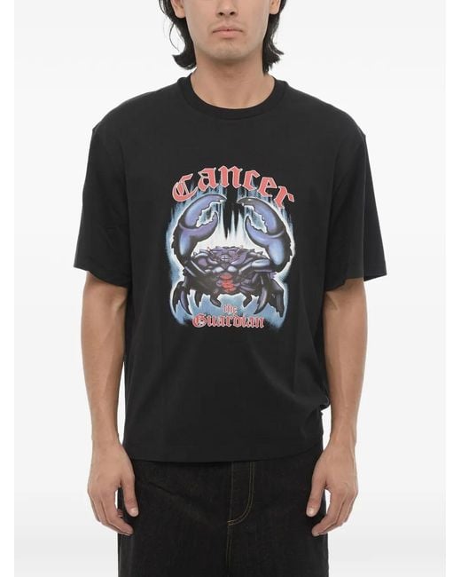 Neil Barrett Black Logo-Print Crew-Neck T-Shirt for men