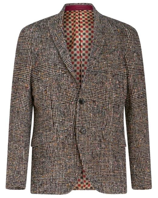 Etro Geruite Blazer in het Brown voor heren