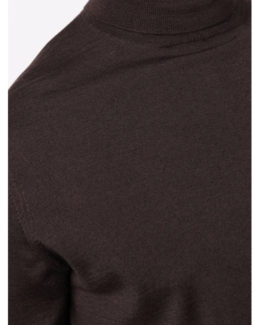 Dell'Oglio Black Roll-Neck Merino Wool Jumper for men