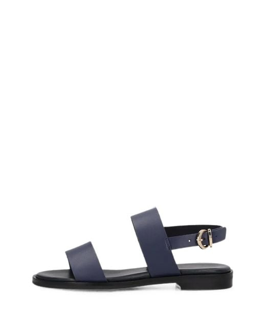 Frau Blue Double-Strap Sandals
