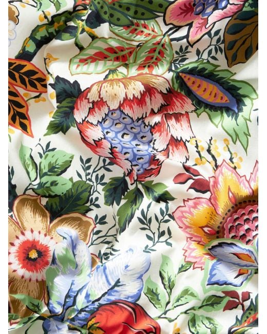 Robe-chemise longue en coton à fleurs Etro en coloris Multicolor