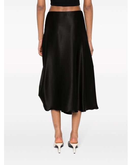 Loewe Black Chain-detail Satin Asymmetric Skirt